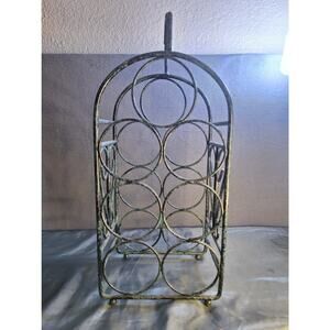 Iron 7 Bottles Wine Rack Home Bar Decor Liquor Storage Holder Approx 19" x 8"